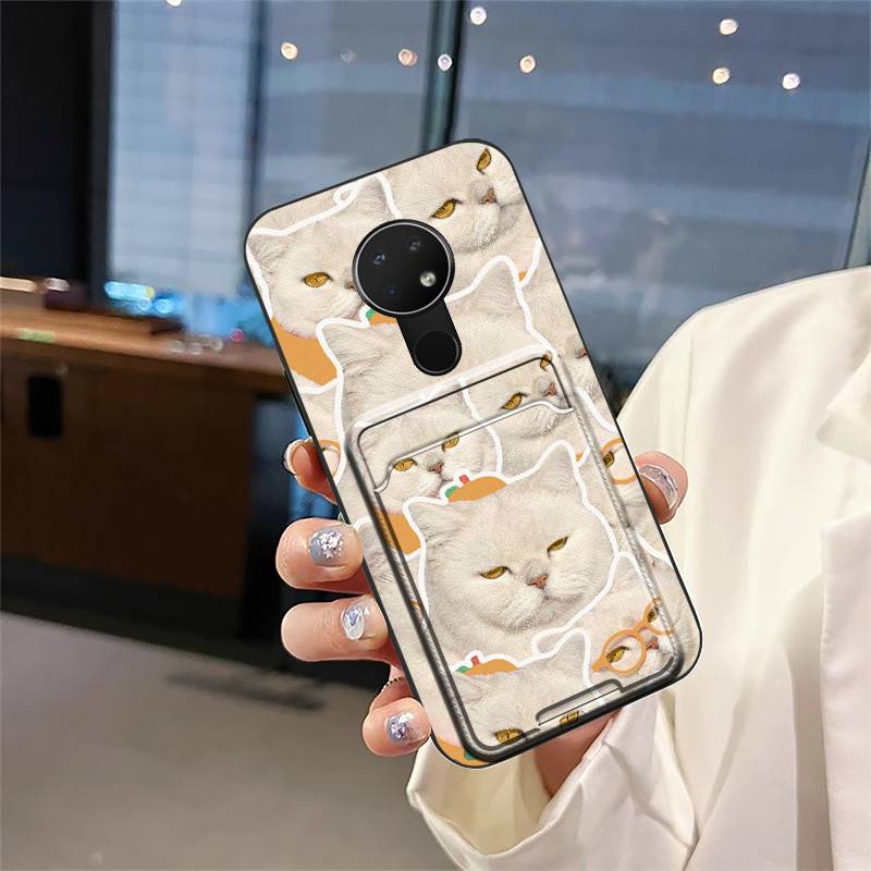 Card Sleeve Silicone Phone Case For Nokia 6.2/7.2 Full Wrap Anti-dust Soft Case Cute Back Cover Durable Anti-knock Cover