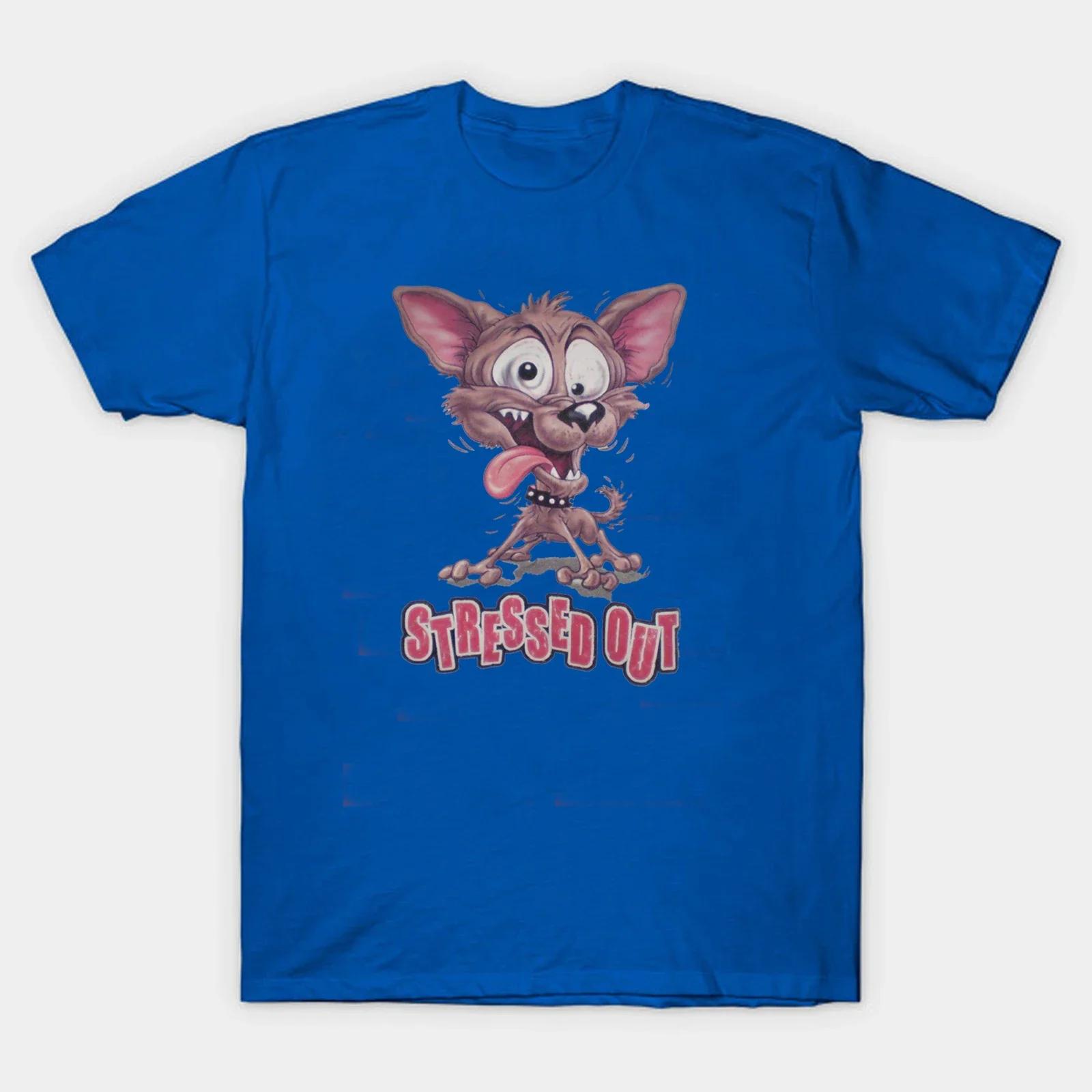 Funny Dog Cartoon Graphic Tee Breathable Cotton Short Sleeve Casual Unisexs TShirt S