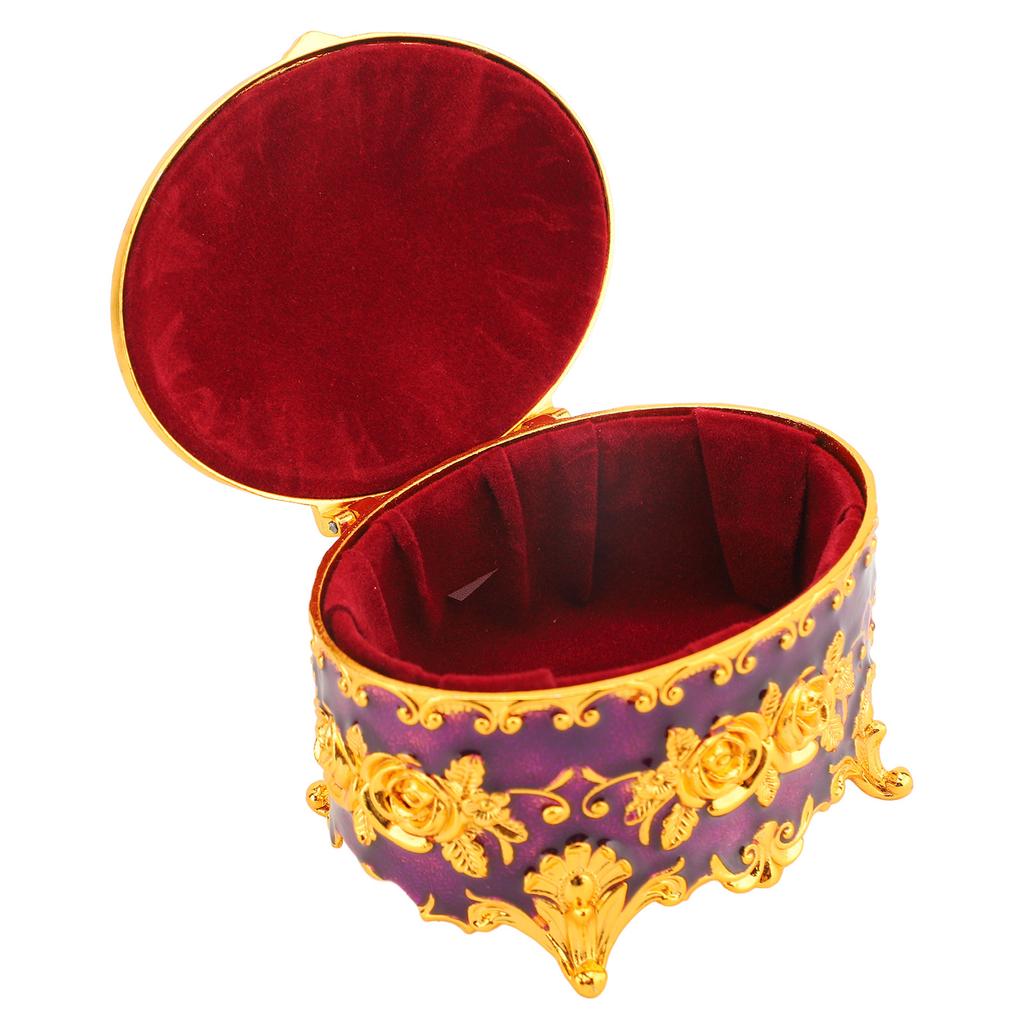 Metal Jewelry Box Vintage Zinc Alloy Decorative Easy To Maintain Keepsake Box for Necklace Earring
