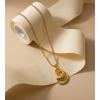 Yhpup New Stainless Steel Necklace Pendant Geometry Stylish Unique Attractive Women Collar Jewelry Water Resistant