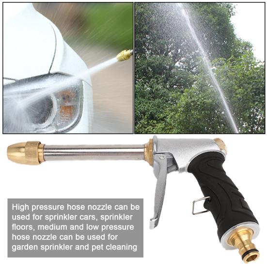 Water Hose Nozzle Long Rod Garden Hose Nozzle 360-degree Rotating Spray Quick Connector Leakproof Universal Metal Brass Sprayer Hose Nozzle