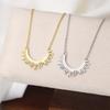 Genuine S925 Silver Geometric Pendant Necklace for Women Half Circle Spiked Collar Chain Necklaces Party Gift