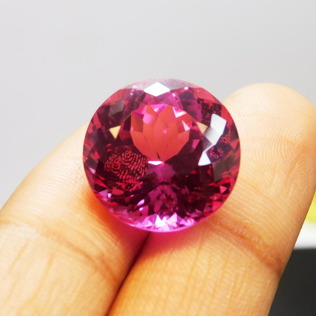 Natural Pink Tourmaline Loose Gemstone Round Cut 21.60 Ct October Birthstone for Gem Collections