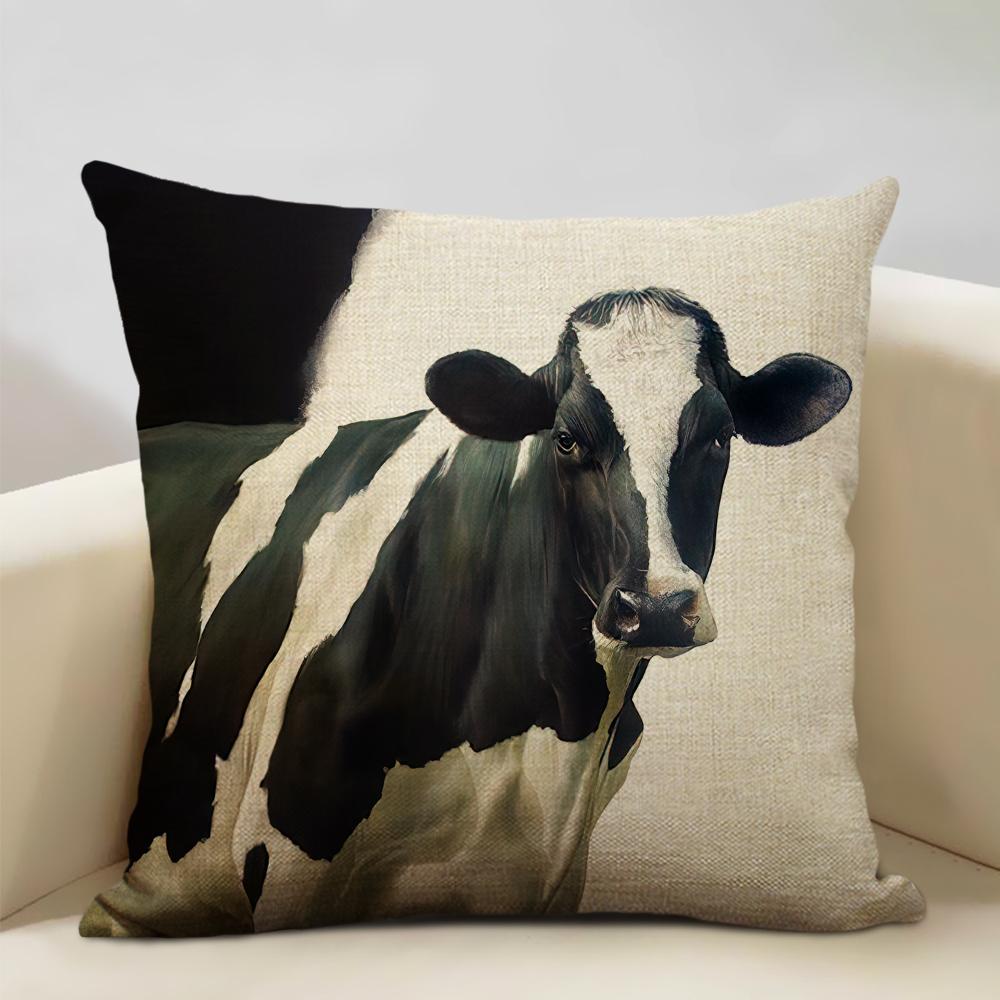 Animal Series Cushion Cover Nice Cow Sofa Decorative Pillow Cover Custom Pillow Case Outdoor Leisure Chair Waist Pillow Case