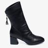 Fashion Pointed Toe Women's Half High Boots Black Zipper Ladies Mid Calf Shoes on Offer Pu Chic and Elegant New in Hot 2025 Y2k Footwear
