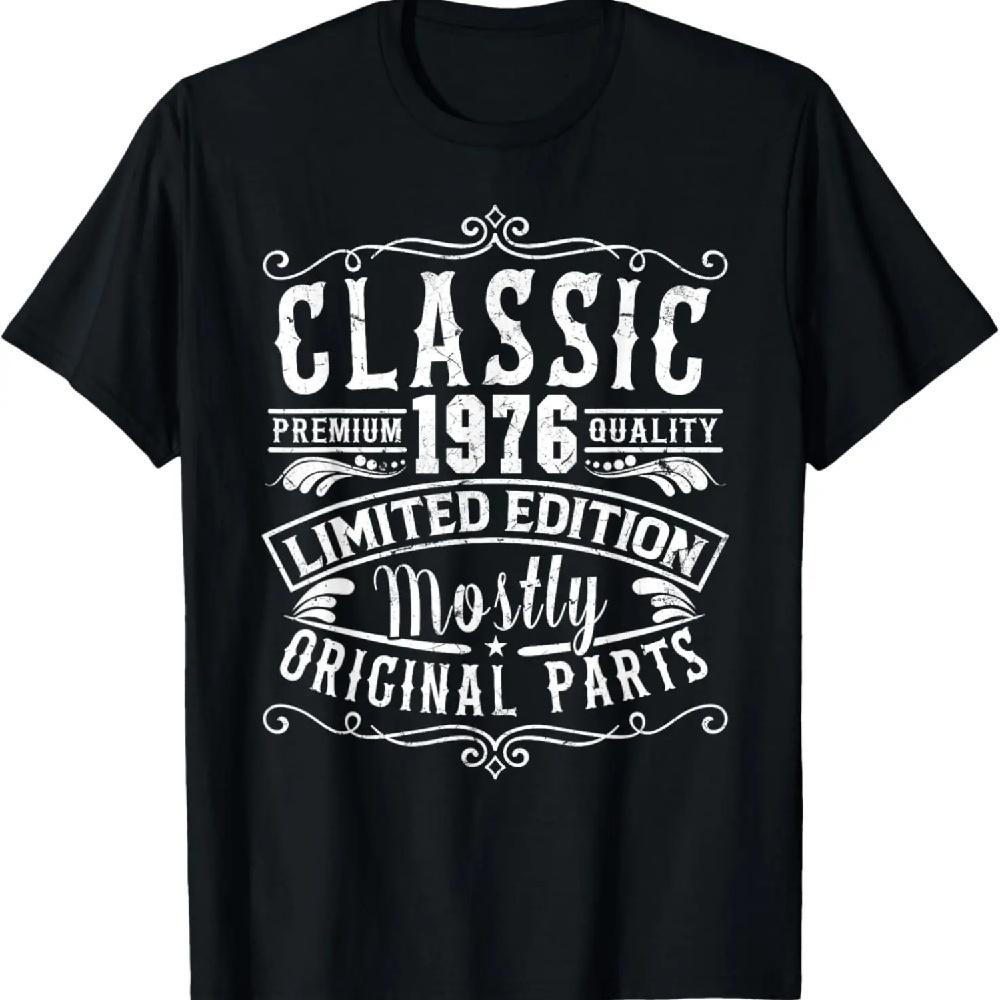 

Born In 1976 Classic Mostly Original Parts Funny Birthday T-Shirt XXXL чёрный