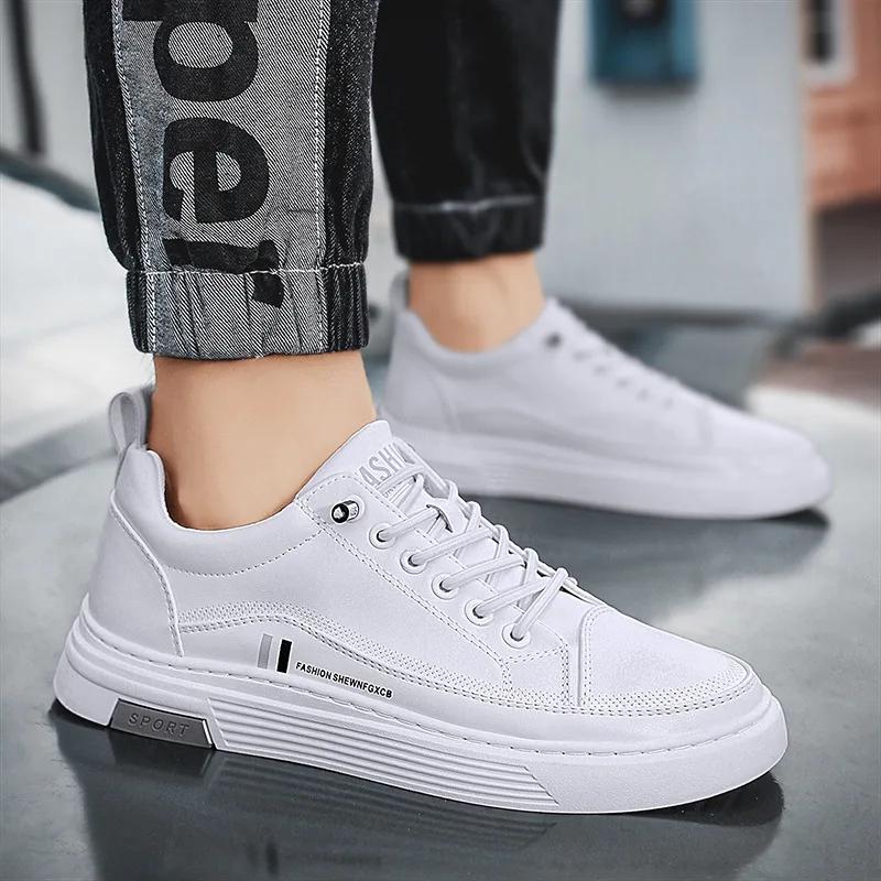 Fashion Men's Shoes 2025 Spring New Casual Shoes Fashionable Low Top Soft Soled Board Shoes Simple Thick Soled Breathable Single Shoes
