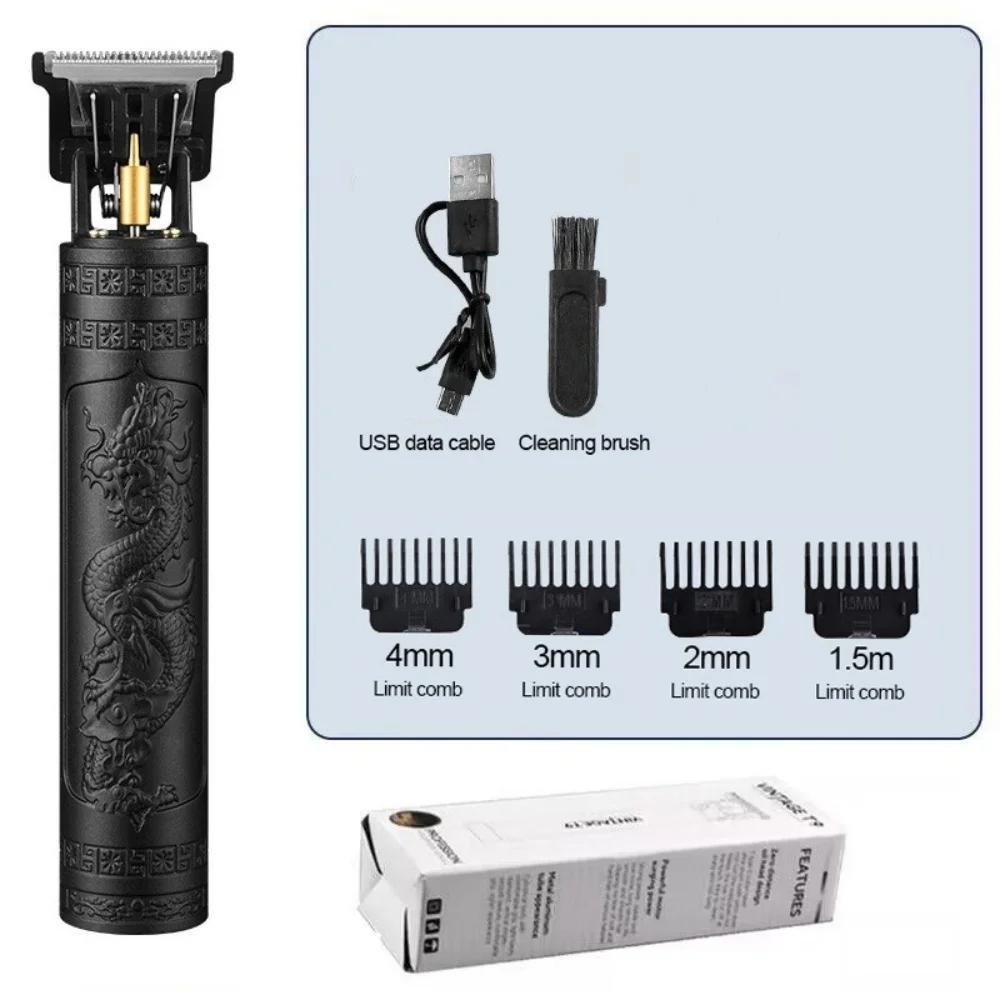 USB Rechargeable T9 Electric Hair Clipper - All-in-One Professional Trimmer for Men's Hair & Beard Cutting, Cordless Design