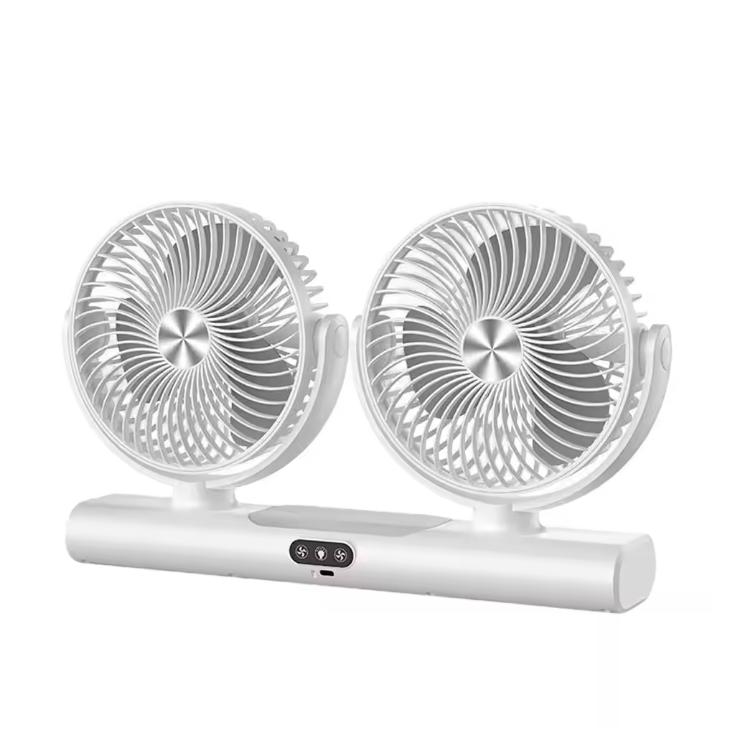 

2026 Dual Head LED Light Desktop Fan USB Powered Strong Wind for Home Office Dormitory