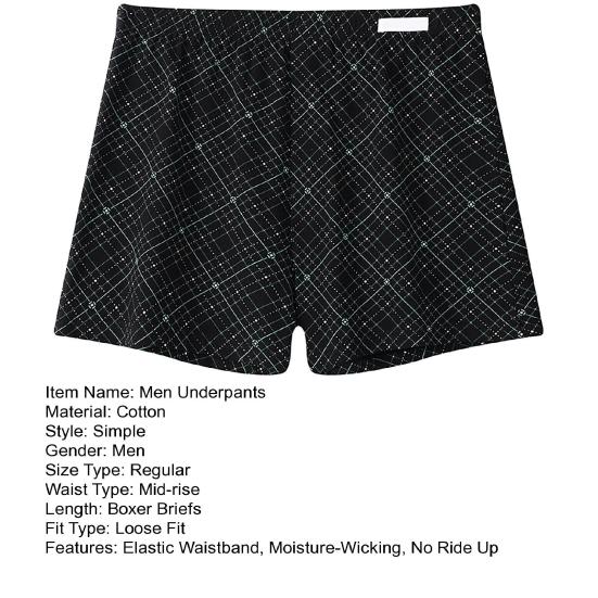 Boxer Uomo in Cotone Traspiranti Assorbi Umidità Elastico in Vita Pantaloncini Intimo per Non Salire Usura Quotidiana Comfort