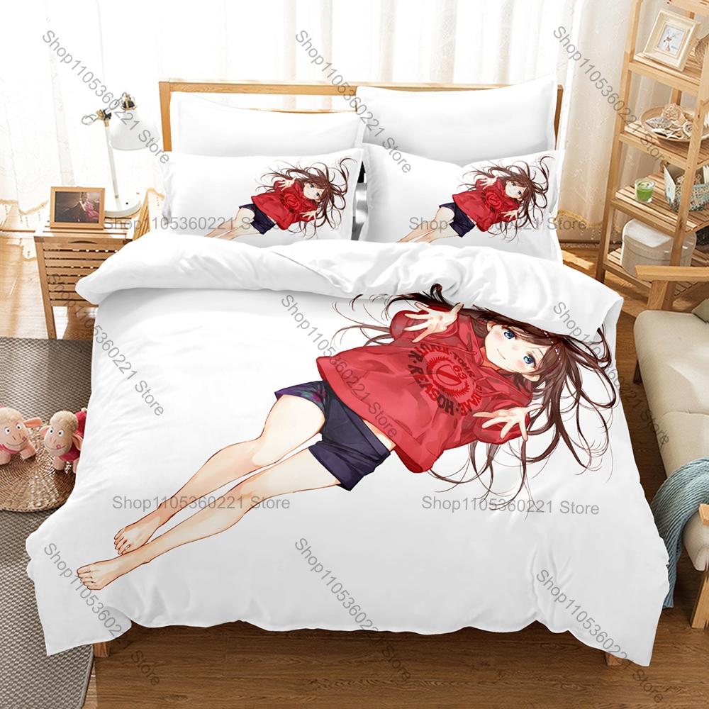 Rent-A-Girlfriend Chizuru Duvet Cover Set 1 Quilt Cover + 2 Pillowcases Soft Microfiber Rom-Com Anime Bed Linen
