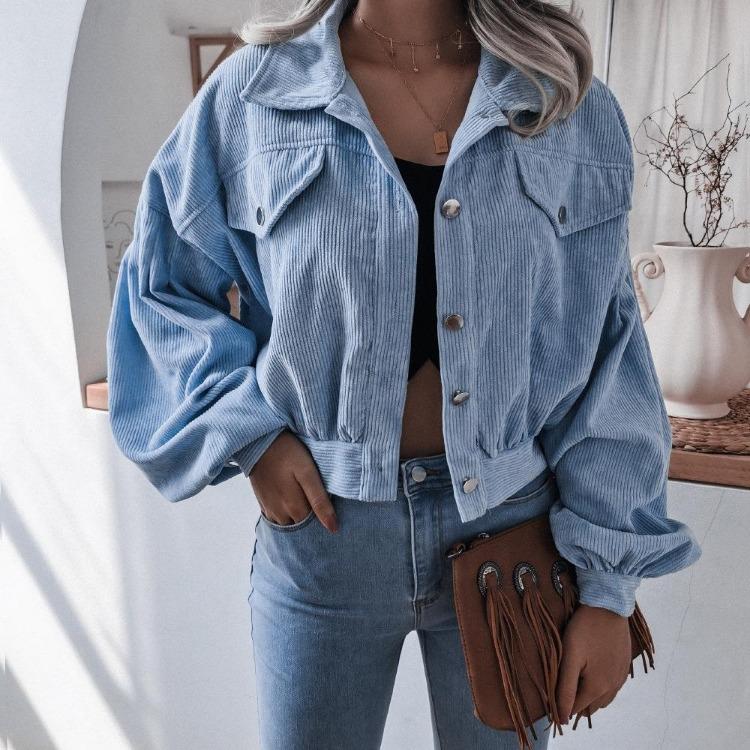 Y2K Vintage Jacket Women Autumn Winter Coat Fashion Casual Elegant Loose Short Balloon Sleeves High Street Amercian Jackets