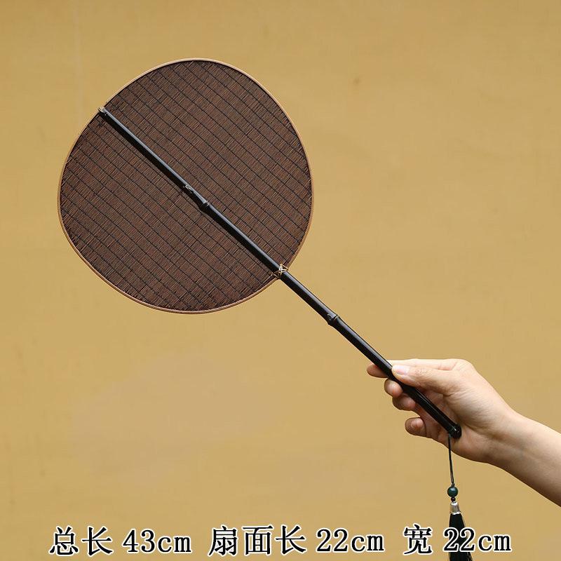 New bamboo silk group fan Chinese retro household summer handmade bamboo braided fan old-fashioned hand-cranked group fan to cool down Pu fan bamboo filament retro color (round fan)