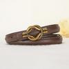 Belt Women's Women's Fine Belt Leather Cowhide Belt Versatile Fashion Decoration Simple Twist Knot Belt
