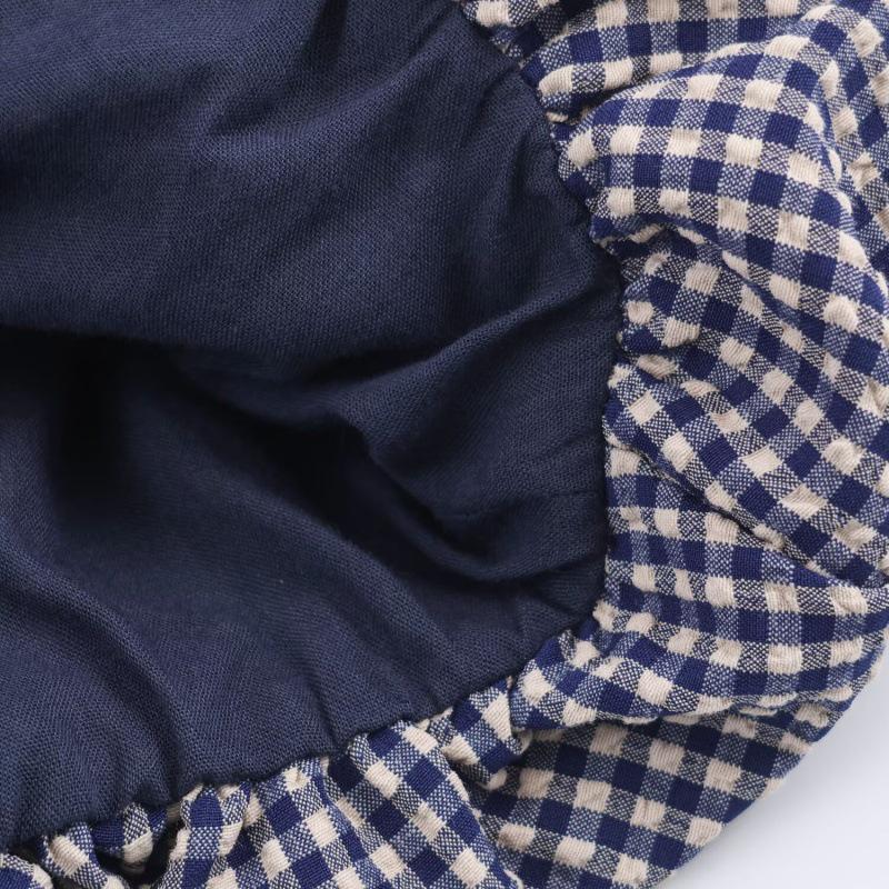 Camisa a Cuadros con Mangas Abullonadas Estilo Universitario para Mujer Otoño 2025