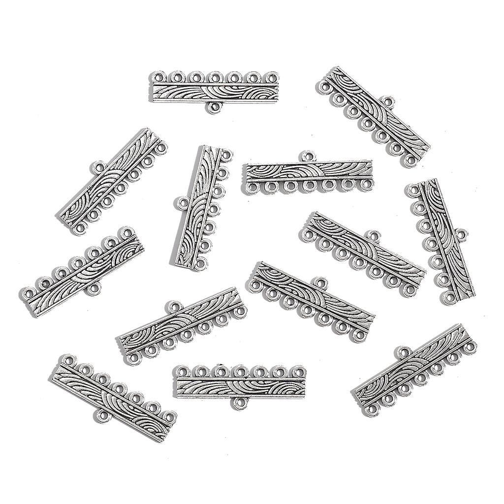 10pcs Component Multilayer Clasp Buckle Necklace Bails Connector Tassel Chains 3 Strands Toggle Filigree Jewelry Joyas Craft