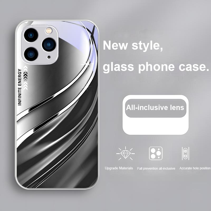 Verloop Rose Paars Infiniteenergy voor Iphone 15 14 13 12 11 Pro Max XS XR 7 8 Plus 2020 2022 SE Gehard Glas Telefoonhoes