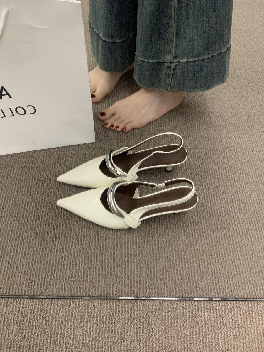 

Премиальный темперамент красивые остроносые туфли на высоком каблуке с сумкой сандалии женские серебристые маленькие каблуки 39 абрикосовый