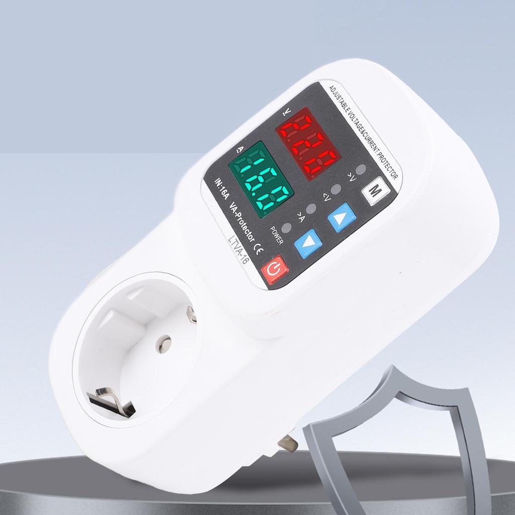 Automatic Voltage Current Socket LED Display Voltage Current Surging Socket 1-63A