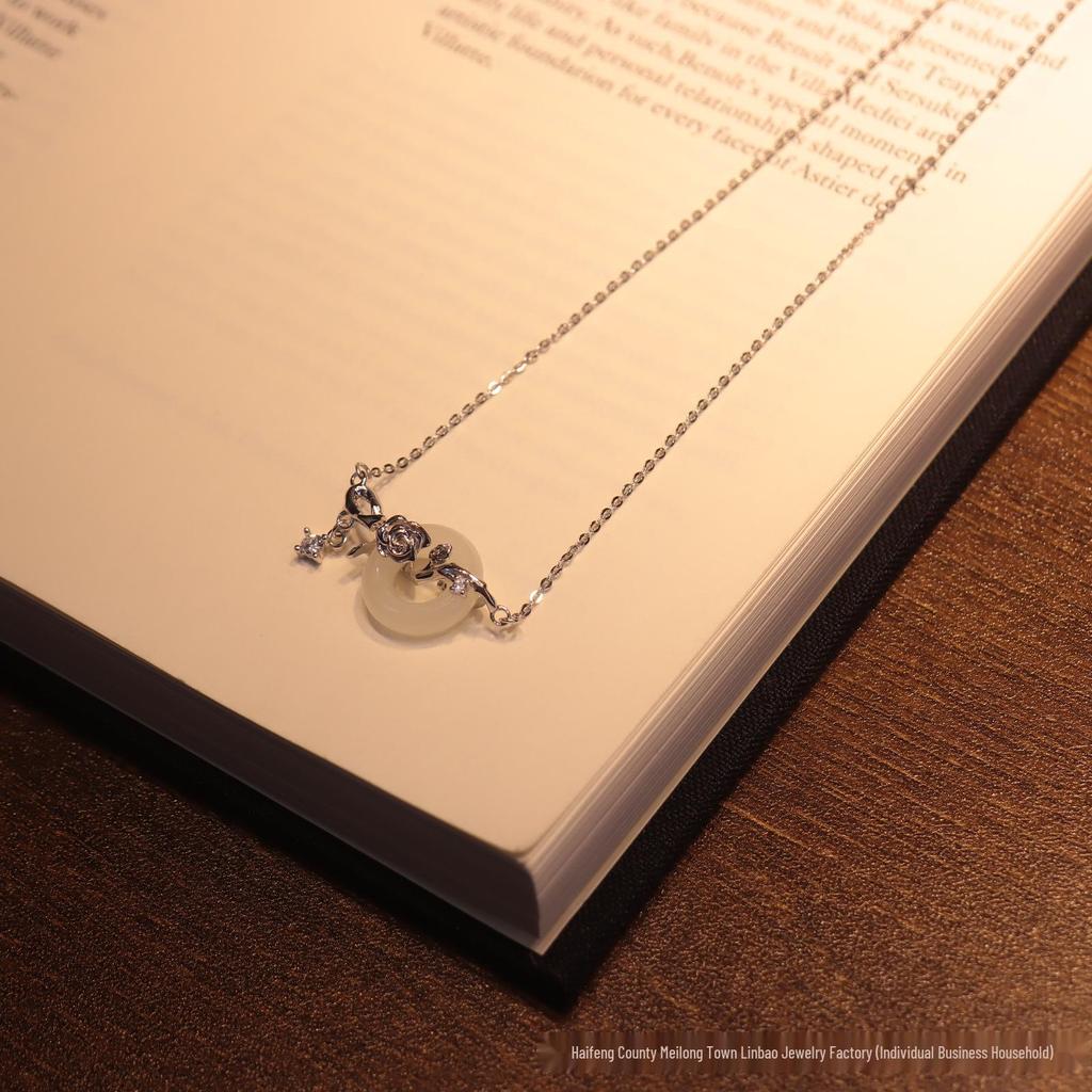 Sterling Silver Rose Clavicle Necklace for Women