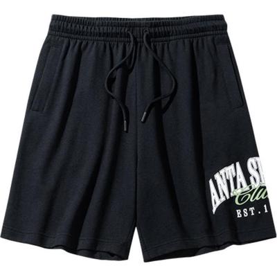 American Vintage Loose Breathable Knitted Printed Casual Shorts Men Shorts Basic-Black 152438304-2