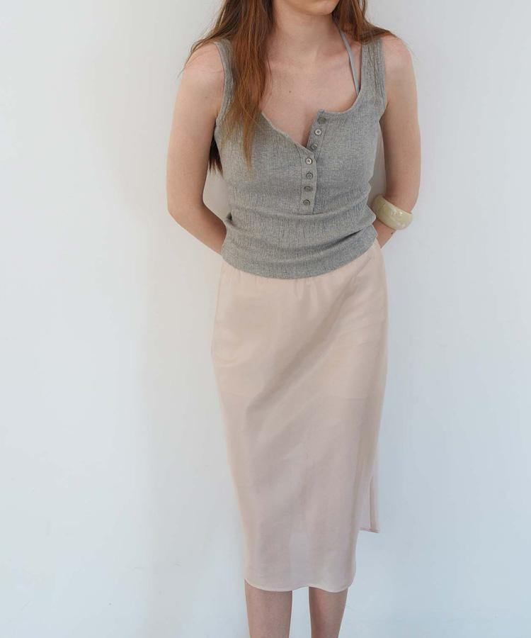 Seuleoum Nuance Sheer Skirt_Cream Beige