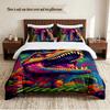 Fierce Dinosaur Personalized Custom Name 3‑Piece Bedding Set Soft Duvet Cover Set For Bedroom Home Decor