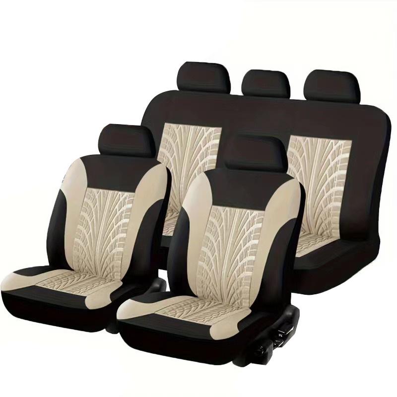 Universal Car Seat Cover with Woven Waistline & Tire Pattern for Europe, America, Middle East