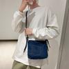 Denim Schrägbandtasche Damen 2025 neue lässige Canvas-Tasche mit großer Kapazität College-Studenten-Klassentasche Schultertasche