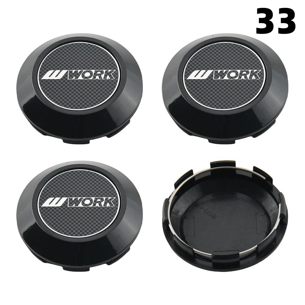 4PCS OD 76MM / ID 72MM Cap For Rims WORK EMOTION EQUIP MEISTER VS Emblem Wheel Center Cap Sport Car Logo Wheel Cover Hub Caps