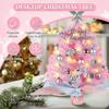 Mini Christmas Tree Decor Desktop Christmas Tree Ornament with String Light 23.6 Inch PVC Small Christmas Tree Tabletop Ornament