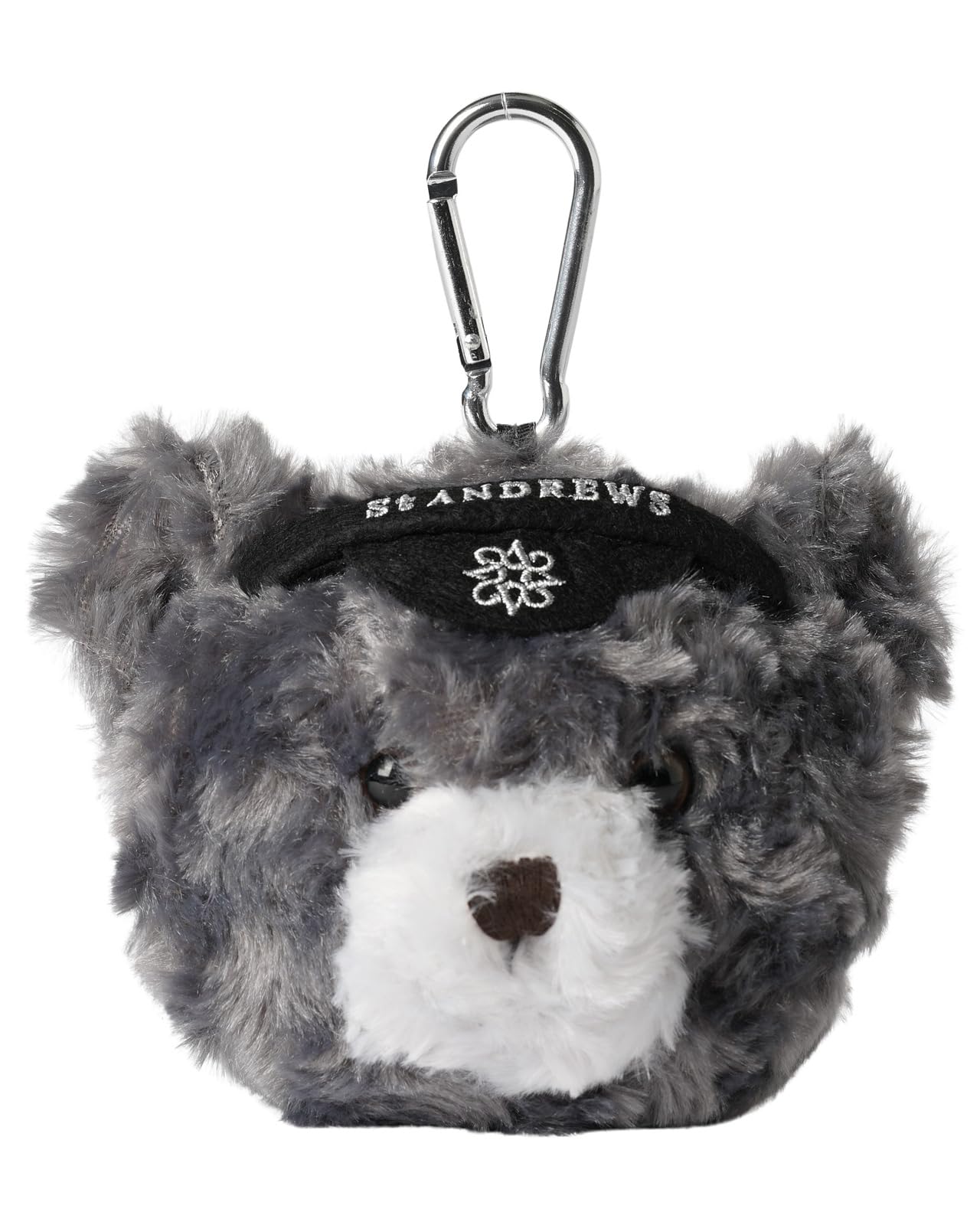 

St. Andrews Teddy Bear Ball Pouch (with Carabiner) - Golf Bear Design, Gray, 042-5984324, 020