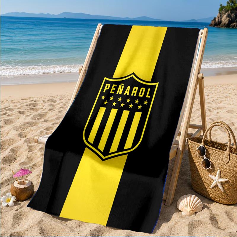 Toalla de Playa con Emblema del Club de Fútbol Peñarol, Secado Rápido, Fácil de Cuidar, Adecuada tanto para Fitness como para Vacaciones en la Playa, Esencial Deportivo