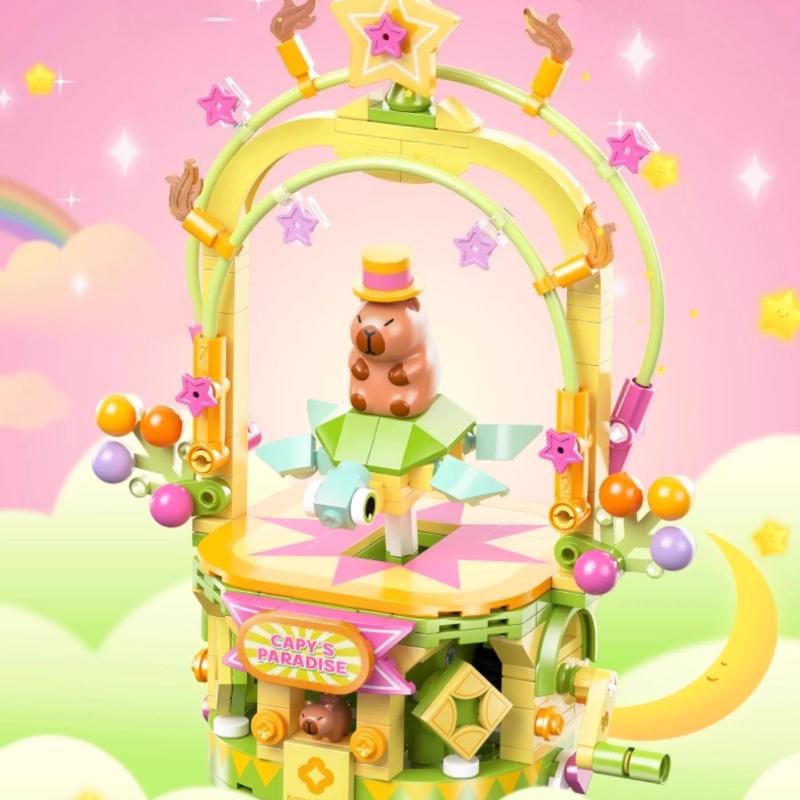 Capybara Fantasy Park Building Block Doll Doll Peripheral Educational Hand-assembled Model Toy Children's Birthday Gift