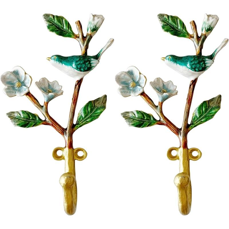 2er-Pack Dekorativer Wandhaken, Vintage Vogelform Metall-Wandhaken zum Aufhängen von Mänteln Kleidung Schlüsseln Hüten Handtüchern