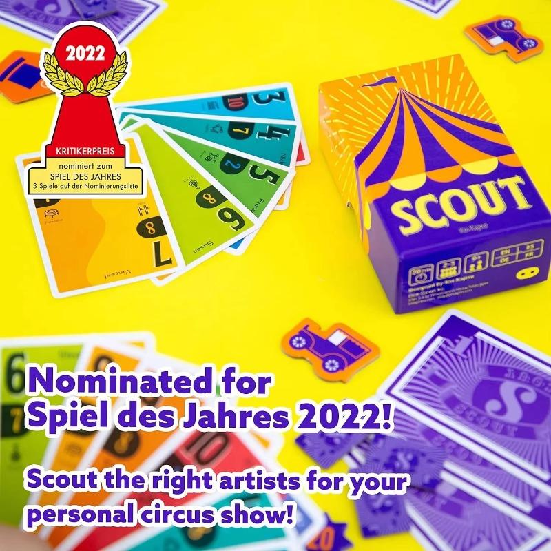 Scout Kartenspiel für 2-5 Spieler Lustige Zirkus-Familienbrettspiele – Das ultimative Spiel für Poker-Enthusiasten!