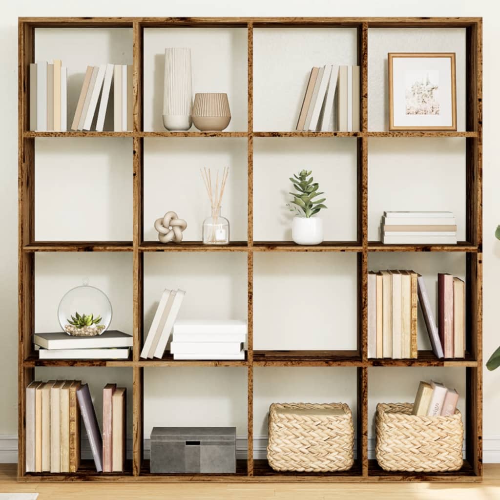 Bookshelf Vintage Wood Look 137.5 x 29 x 137.5 cm Engineered Wood