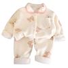 Kids Fleece Pajama Set Boys Girls Thickened Flannel Warm Open Front Home Wear Loungewear For Winter