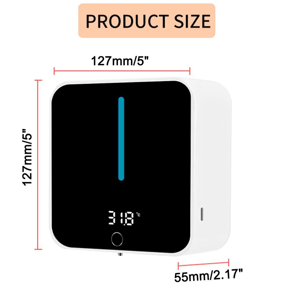 400ml Capacity Wall Mounted Touchless Automatic Sensor Foam Soap Dispenser Hand Sanitizer Liquid Fast Foaming Bathroom Accessories 5V