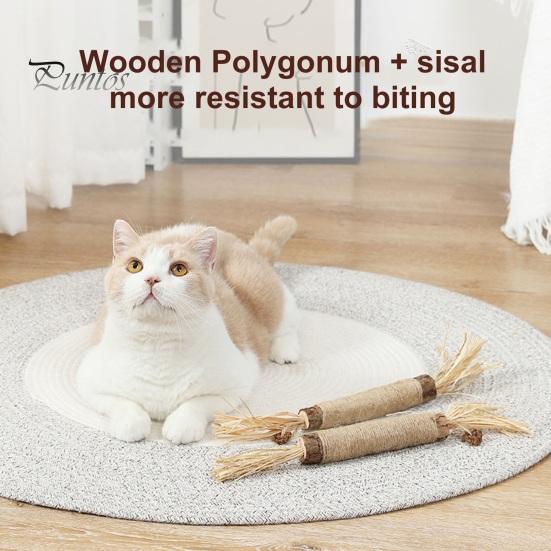 Interactive Cat Playtime Stick Chew Toy for Dental Care Edible Teeth Cleaning Teething Rod Stress Natural Ingredients Biting Sticks Entertainment