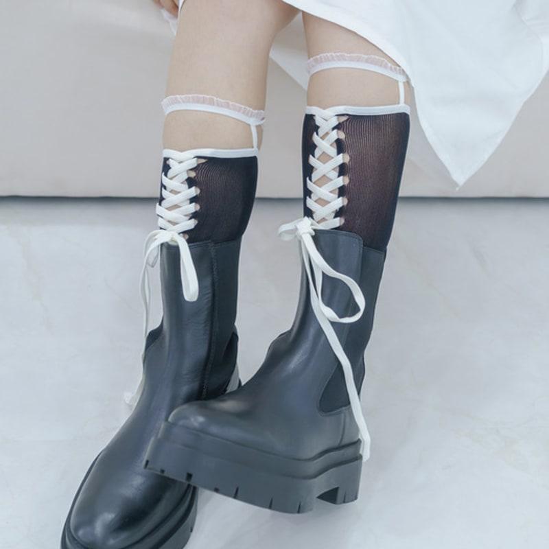 Meminn Van Tie Knee Socks 2colors