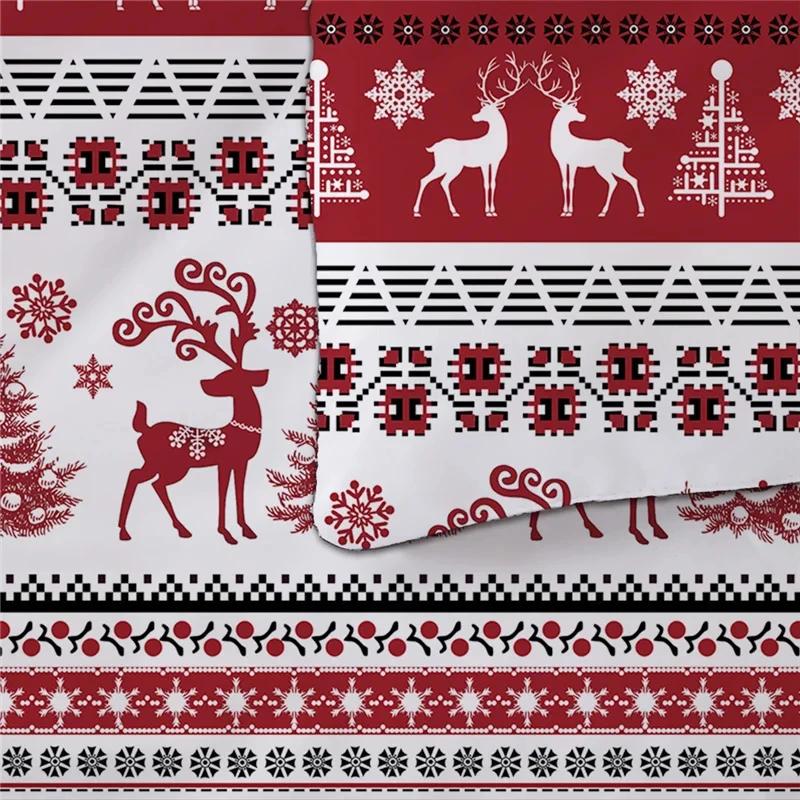 Christmas Duvet Cover Set Snowflake Red Elk Reineer Tree Queen King Double Bedding Set Twin Single Boys Adult New Gift