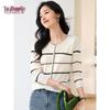 YUZHAOLIN Women's Striped Knit Cardigan