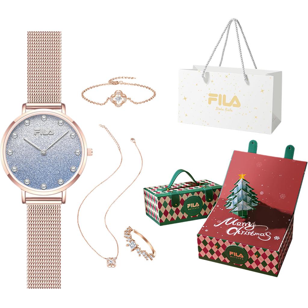 FILA Quartz Watch Stainless Steel Band Gold Dial Romantic Gift Box Women watches FLL38-6072