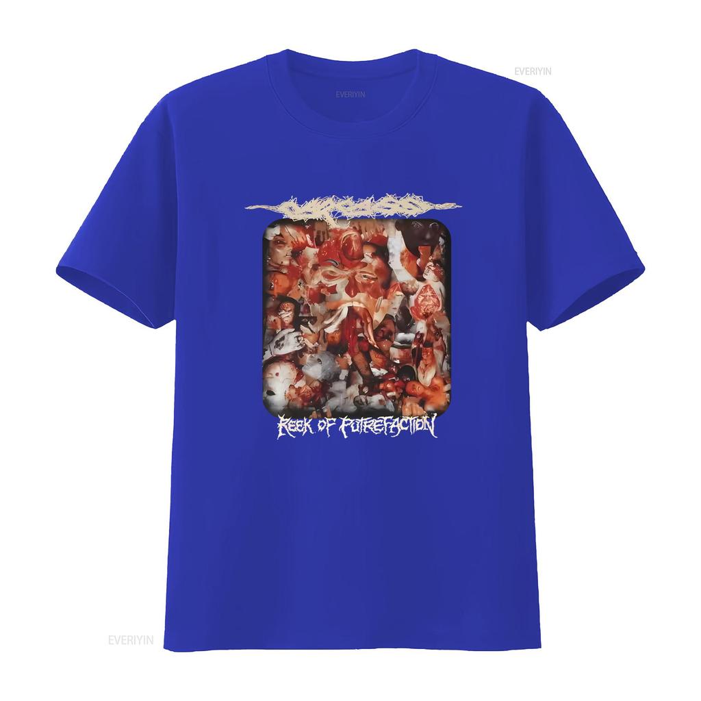 Rzadka koszulka Carcass Reek Of Putrefaction Unikalny nadruk Horrorowy dla fanów Metalowych vintage Sprana odzież uliczna męska Wygodna