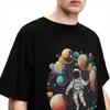 Astronaut In Space T-Shirt Men Planets Solar System Vintage  T Shirts Summer Comfortable Harajuku Tees Print Oversize Tops