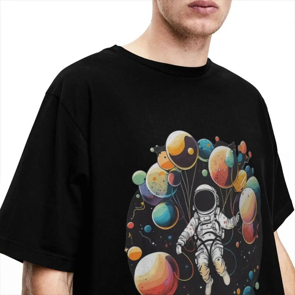 Astronaut In Space T-Shirt Men Planets Solar System Vintage T Shirts Summer Comfortable Harajuku Tees Print Oversize Tops