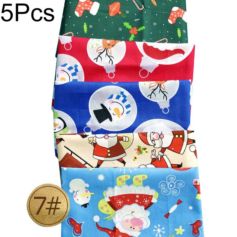 

5 шт./лот Ткани для шитья и квилтинга Материал для рукоделия Набивная ткань DIY Пэчворк 25x25 см Хлопковая ткань Рождественская серия 25*25cm