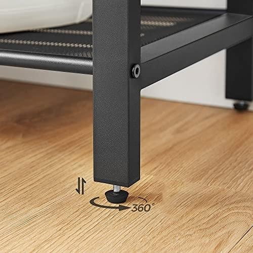 Raft pentru pantofi, Organizator pentru depozitarea pantofilor cu 4 rafturi din plasă și suprafață mare pentru genți, Raft pentru pantofi pentru hol