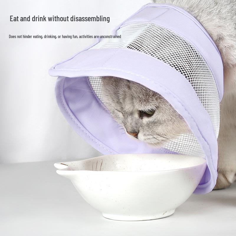Breathable Mesh Cat Elizabethan Collar - Anti-Lick/Bite Grooming Protector